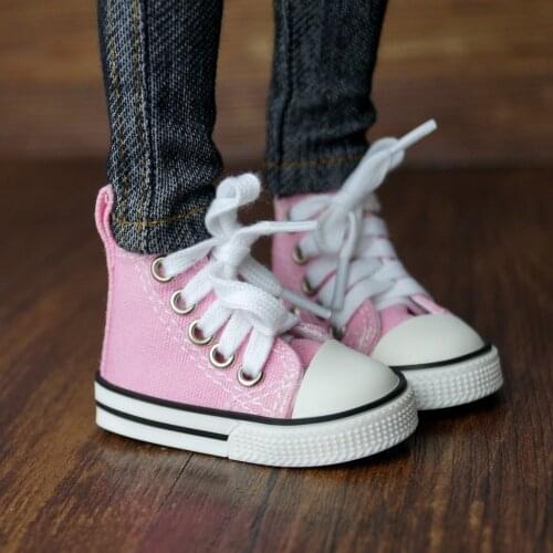 BJD SHOES Pink Sneakers Canvas Shoes Sports Flats For 1/4 17" 44cm 1/3 1/6 MSD SD YOSD DK DZ AOD DD Doll FREE SHIPPING