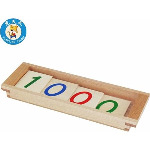 Montessori Kids Toys Mathematics Developing Wooden Toys Introduction To Decimal Symbols Number Cards From 1-1000