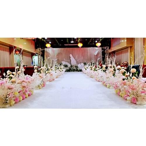 100X40cm Artificial arch flower row table Flower Silk peony Flower with Foam frame runner centerpiece Wedding backdrop decor