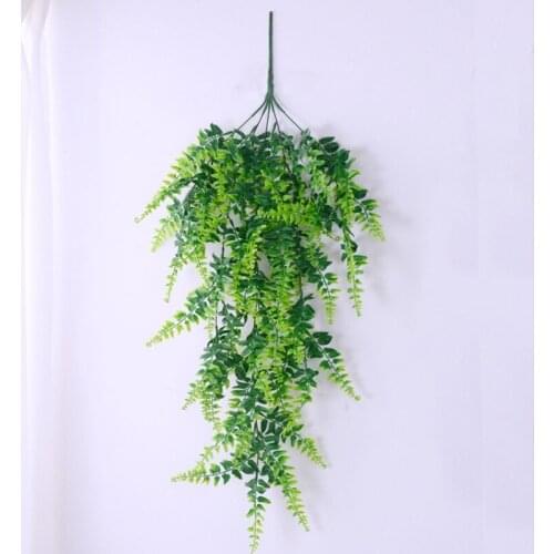 Q6PD 2pcs Artificial Hanging Vines Ferns Plants Fake Ivy Leaves Garland Vine Wall Indoor Outdoor Gardon Decoration