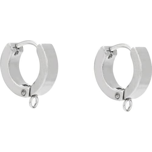 10pcs Stainless Steel Circle Hoop Ear Hooks Earrings Findings for DIY Jewelry Components
