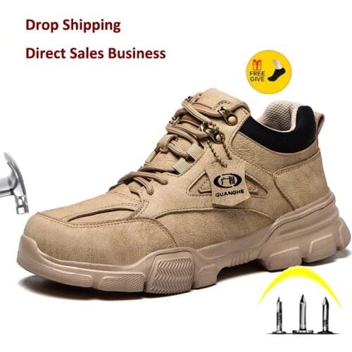Male Safety Shoes Work Sneakers Indestructible Work Safety Boots Winter Shoes Men Steel Toe Shoes Sport Safty Shoes Dropshipping