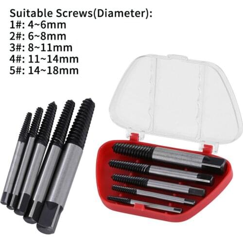 5pcs Screw Extractor Set Easy Out Drill Bits Guide Broken Damaged Bolt Remover Car Repair Tools Автомобильные