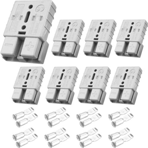 50Amp Copper Silver Battery Power Connector Kit Quick Connect Disconnect Winch Trailer Connect Quick Connect Plug Wire Cable