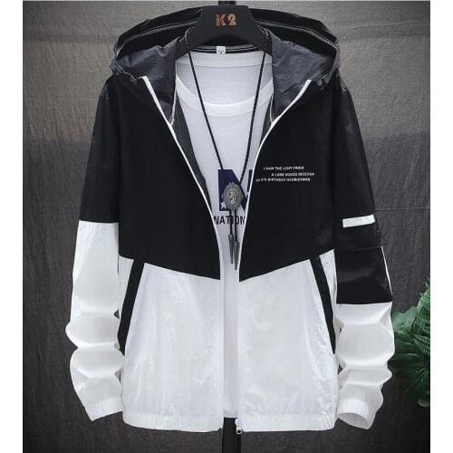 2021 New Summer Fashion Outerwear Windbreaker Thin Jackets Hooded Casual Sporting Coat