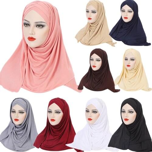New Women Muslim Scarf Instant Hijab Shawl Headscarf Ready To Wear One Piece Amira Islamic Head Wrap Scarves Long Hijabs Ramadan