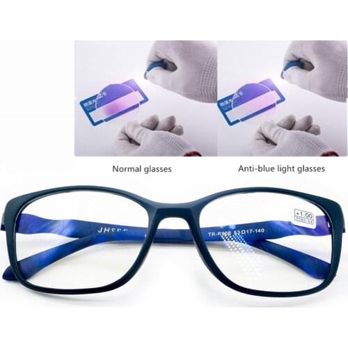 Tr90 Anti Blue Ray Reading Glasses Men Flexible High Quality Magnifying Presbyopia Computer Glasses Eyewear Antifatigue 1.5 2.0
