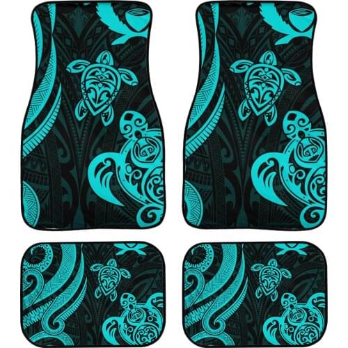 Polynesian Blue Turtle Print Universal Car Foot Mats Dustproof Auto Internal Decor Floor Mat for SUV Truck Waterproof Rugs
