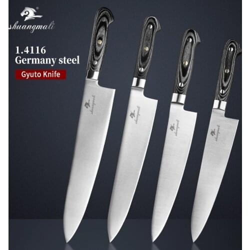 9'' 10'' 11'' 12'' Gyuto Chef Knives Germany 1.4116 Steel Kitchen Cleaver Knives Sharp Utility Cutting Meat Slicing Gyuto Knife
