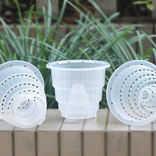 10cm/12cm Clear Plastic Flower Pot With Breathable Holes Garden Orchid Planter Good Drainage Good Airflow Home Decor