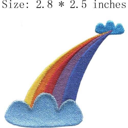 Rainbow 2.8"wide embroidery patch for sleeve/clothes applique/shirt front