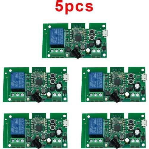 5pcs DC5-32v Ewelink ZigBee Relay Module Remote Control Light Switch Work With Alexa Google Home Tuya Smart Hub Gateway Bridge