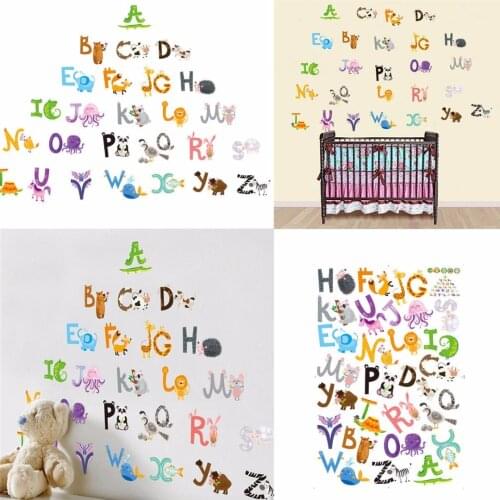 Removable Animal Alphabets Wall Stickers Kids Room Nursery Decor Decal Mural Newest 218