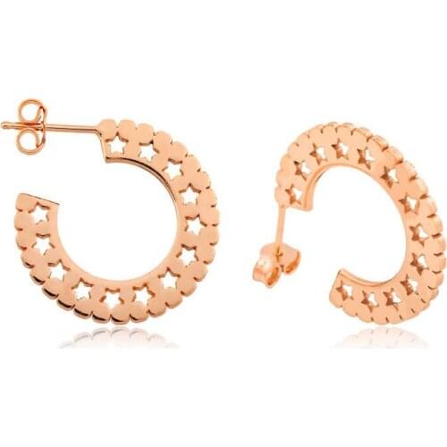 Silverlina Silver Star Pattern Ring Womens Earrings