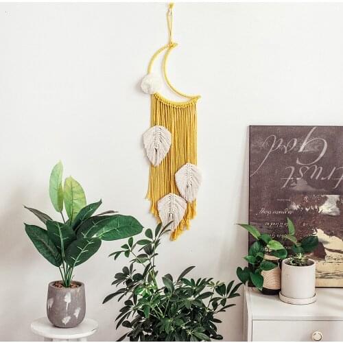 Modern simple compilation of multi-color moon tassel tapestry soft home ornaments wall decoration handicrafts