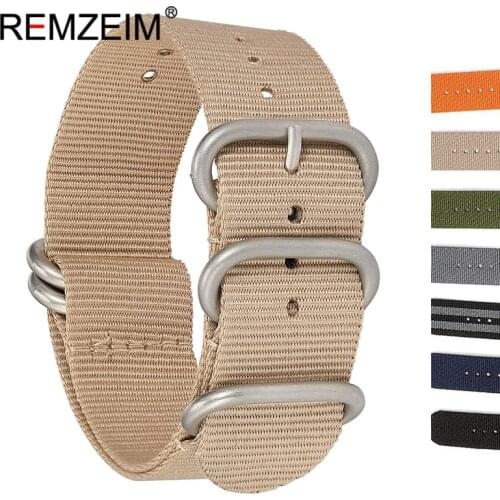 Heavy Duty NATO Nylon Strap 18mm 20mm 22mm 24mm ZULU Fabric Watchband Stainless Steel Buckle Men Replacement Belt Band