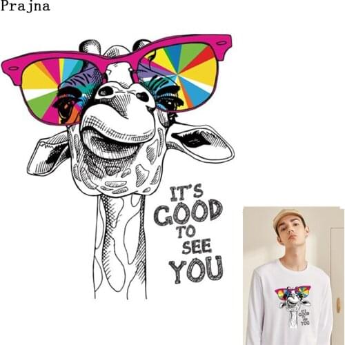 DIY Lovely Animal Heat Transfer For Clothing Vinyl Printed Iron On Transfer For Clothes Ironing Stickers Thermal Applique Decor