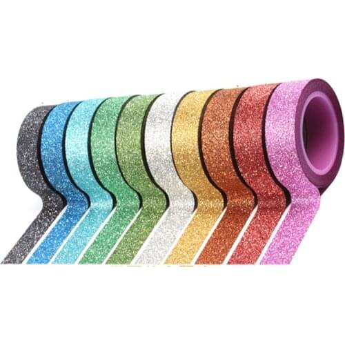 Skinny Glitter Paper Washi Tape Set Masking Tape for DIY Crafts Book Designs