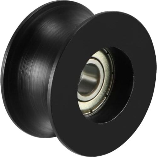 Uxcell Deep Metal V Groove Guide Bearing Pulley Rail Ball Wheel o 8x40x20mm black