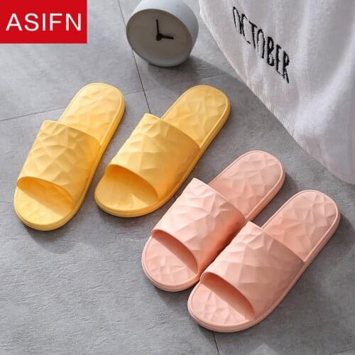 ASIFN Womens Slippers Mules Simple Style Indoor Bathroom Flip Flops Bedroom Soft Bottom Home Men Slides Chaussures Femme