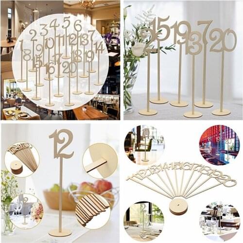 10pcs/pack Wooden Wedding Supplies Table Number Figure Card Digital Seat Decoration Wedding Place Holder Hot Style