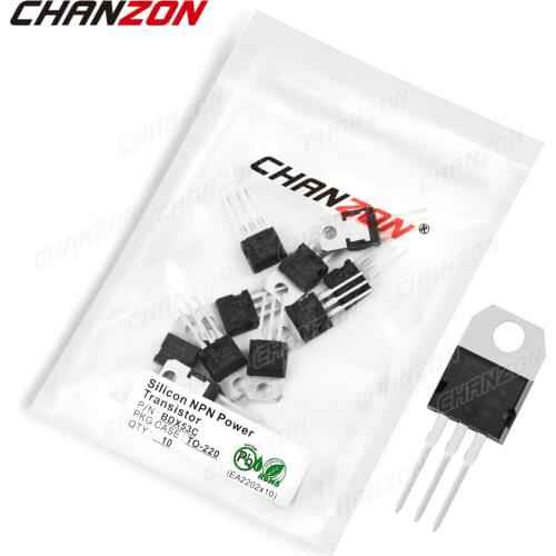 10Pcs BDX53C TO-220 BDX53 Darlington Transistor Bipolar Junction BJT Silicon Triode Tube Fets DIP 8A 100V Integrated Circuits