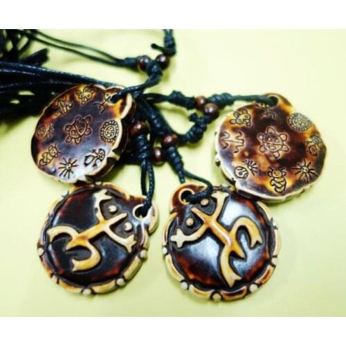 FREE SHIPPING 10 PCS Men Women Unique Taino Tribal Culture Lucky Frog Biker Embossed Necklace