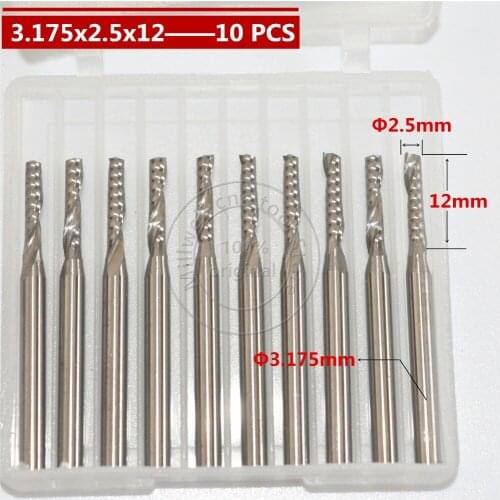 3.175mm*2.5mm*12mm,Freeshipping,CNC wood tools,carbide End Mill,woodworking insert router bit,Tungsten milling,MDF,PVC,Acrylic