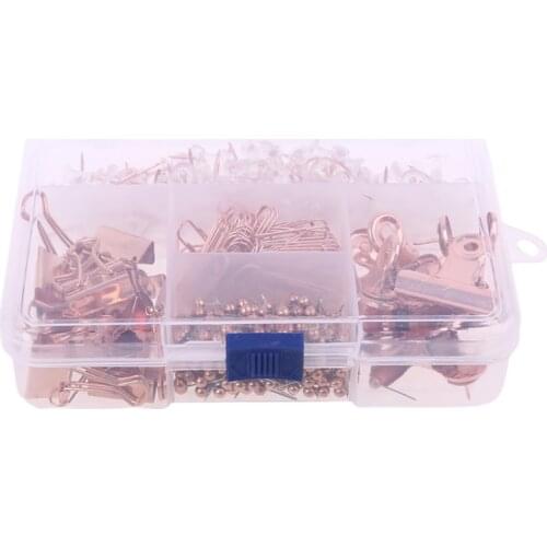 500pcs Paper Clips Binder Clip Map Tacks Thumbtacks Round Head Push Pins Office