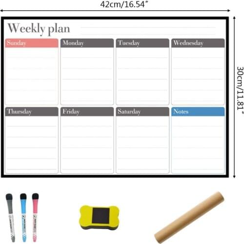 A3 Magnetic Weekly Planner Whiteboard Fridge Magnet Daily Message Drawing Refrigerator Bulletin Notes