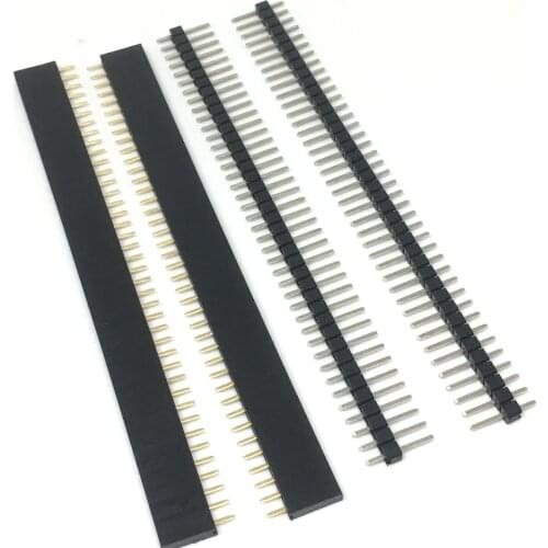 Free Shipping 1lot=10pcs 1x40 Pin 2.54mm Single Row Female + 10pcs 1x40 Male Pin Header connector