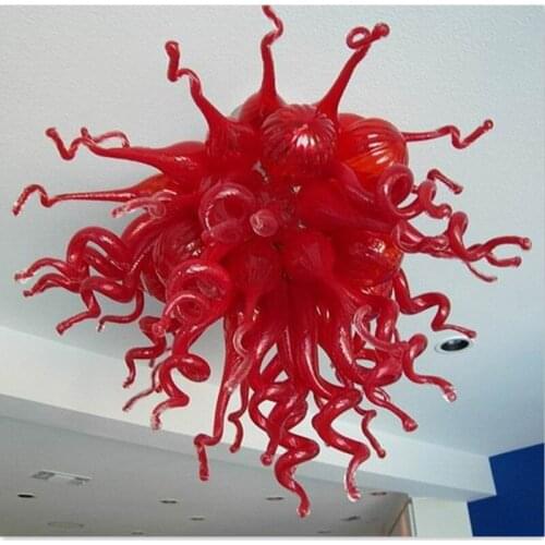 Free Shipping Ceiling Decor Red Glass Chandeliers LED Hanging Lamp