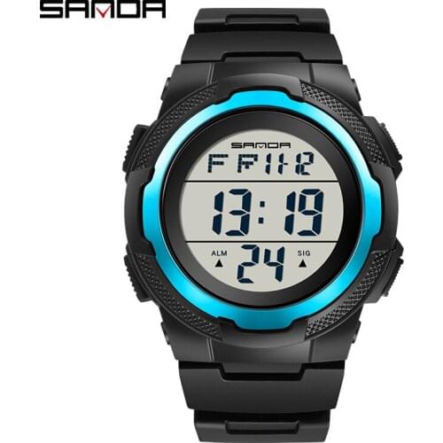 SANDA Men Military Watch LED Outdoor Sport Watch Waterproof Digital Watches Clock Multifunction Wristwatch Relogio Masculino