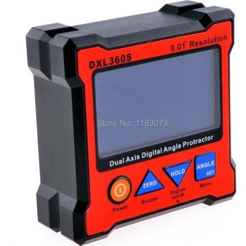 Digital Protractor Inclinometer Resolution 0.01 Dual Axis Level Measure Box Angle Ruler Elevation Meter+5 Side Magnetic Base