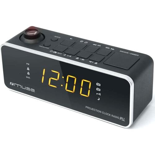 MUSE M-188 P RADIO alarm clock with DUAL hour projector alarm RADIO PLL FM/MW