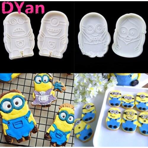 DIY Xiao Huangren Plastic Spring Stamping Fondant Cake Decoration Mold Kitchen Baking Tools A152-1-A152-2