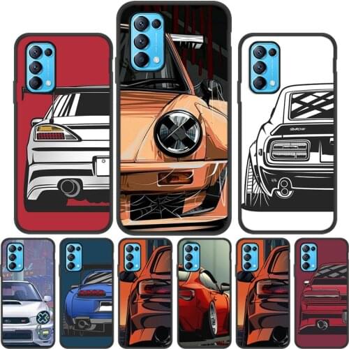 JDM Drift Sports Car Phone Case For OPPO Reno 5 4 3 Pro Cases Reno Z Ace 2 Reno4 Lite Realme X50 X7 XT X2 Pro V13 V5 V3 Q Cover