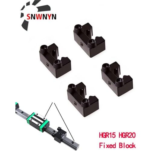 4PCS HG15 HG20 Fixed Block Linear Guide Fixing Ring Rail Limit Block With Anti-Trip Anti-Collision Block For CNC HGRHGR15 HGR20