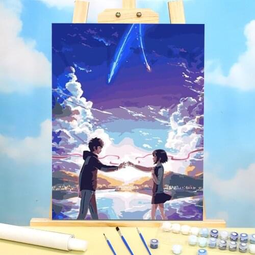 Cartoon Anime DIY Paint By Numbers Package Oil Paints 40*50 Picture By Numbers Photo Paintings For Kids Handiwork Art
