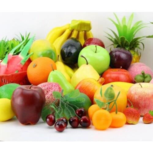 Variety Artificial Fruit Fake Apple Banana Plastic Orange Watermelon Ornament Craft Food Photography Props Table DIY Home Decor