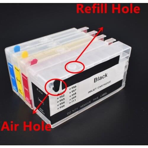 Compatible for HP 952 953 954 955 xl Refillable ink Cartridge with ARC chip for HP 7720 7740 8210 8710 8720 8730 8740 printer