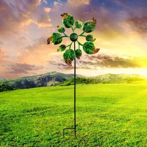 Windmill Garden Decor Gift Outdoor Yard Metal Sculpture Vertical Wind Spinner Weatherproof Patio Lawn Ornament Durable