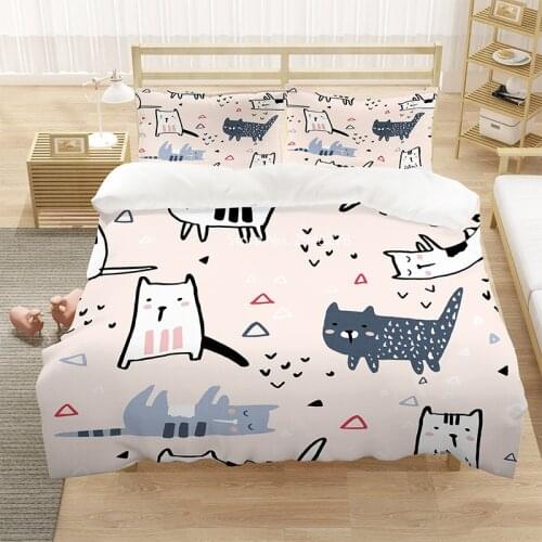 Fashionable Cartoon Animal Print Bedding Set Home Textile Fashion Quilt Covers and Pillowcases Luxury Children Bedroom Decor
