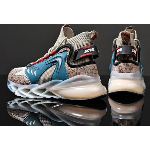 2021 New Men Blade Running Shoes High-top Graffiti Sports Shoes High Quality Antiskid Damping Jogging Shoes Training Zapatillas