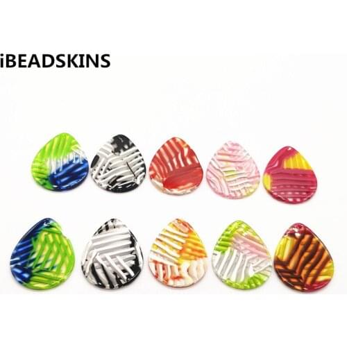 New arrival! 34x28mm 50pcs acetic acid stripe drop-shape charm for Earring accessories,Earring parts,Jewelry Findings