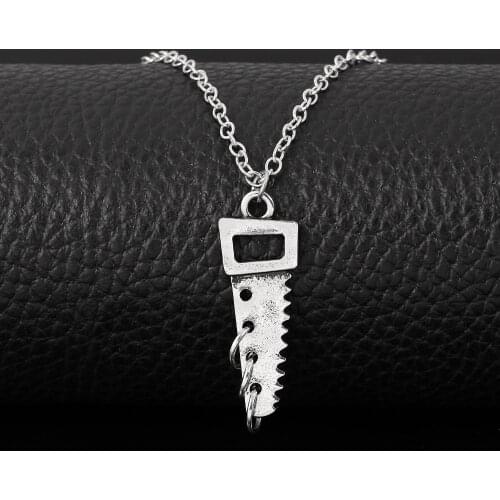 Gothic Punk Hip Hop Saw Circle Round Pendant Necklace Super Cool Rock Fashion Jewelry Unisex Streetwear Accessories