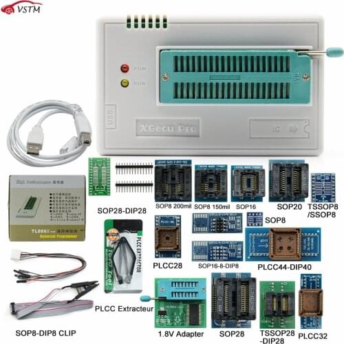 2020 Original minipro V10.22 TL866II Plus programmer+12 adapters better than TL866CS/TL866A programmer USB Free Shipping