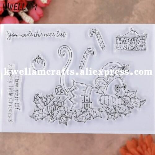 Merry Christmas you make the nice list Scrapbook photo cards rubber stamp clear stamp transparent stamp KW9112549