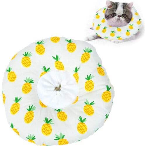Adjustable Pet Protective Printing Collar Soft Sponge Anti-Biting Pet Recovery Collar For Cat Dogs Kittens Pet Grooming Supplies