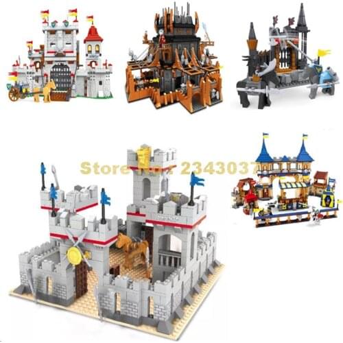 Knight Medieval Castle Fight Horse Carriage Ancient Building Block Toy